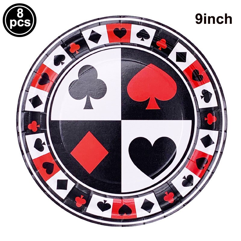 Décor de fête à thème de Casino pour adultes, ballon de fête d&#39;anniversaire, nappe de Poker, bannière d&#39;anniversaire, fournitures de fête de Las Vegas: MULTI