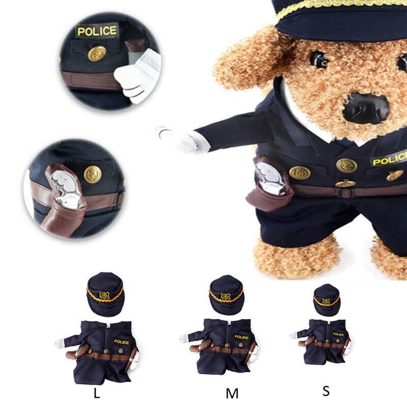 Sjovt kæledyr kostume hund kat kostume tøj kjole tøj læge politibetjent cowboy