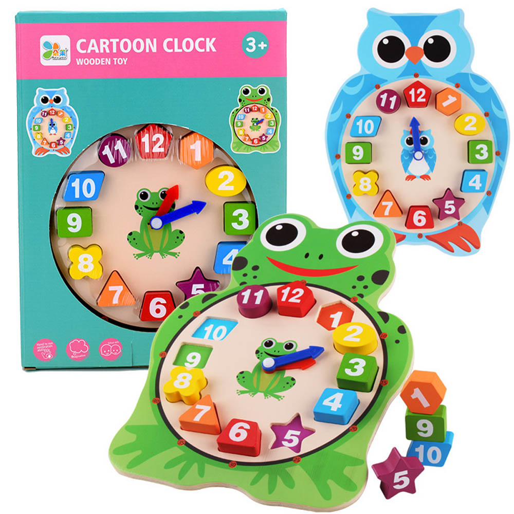 Kids Wooden Clock Toys Children Time Cognition Education Toys Number Shape Color Learning Tool For Baby Kids