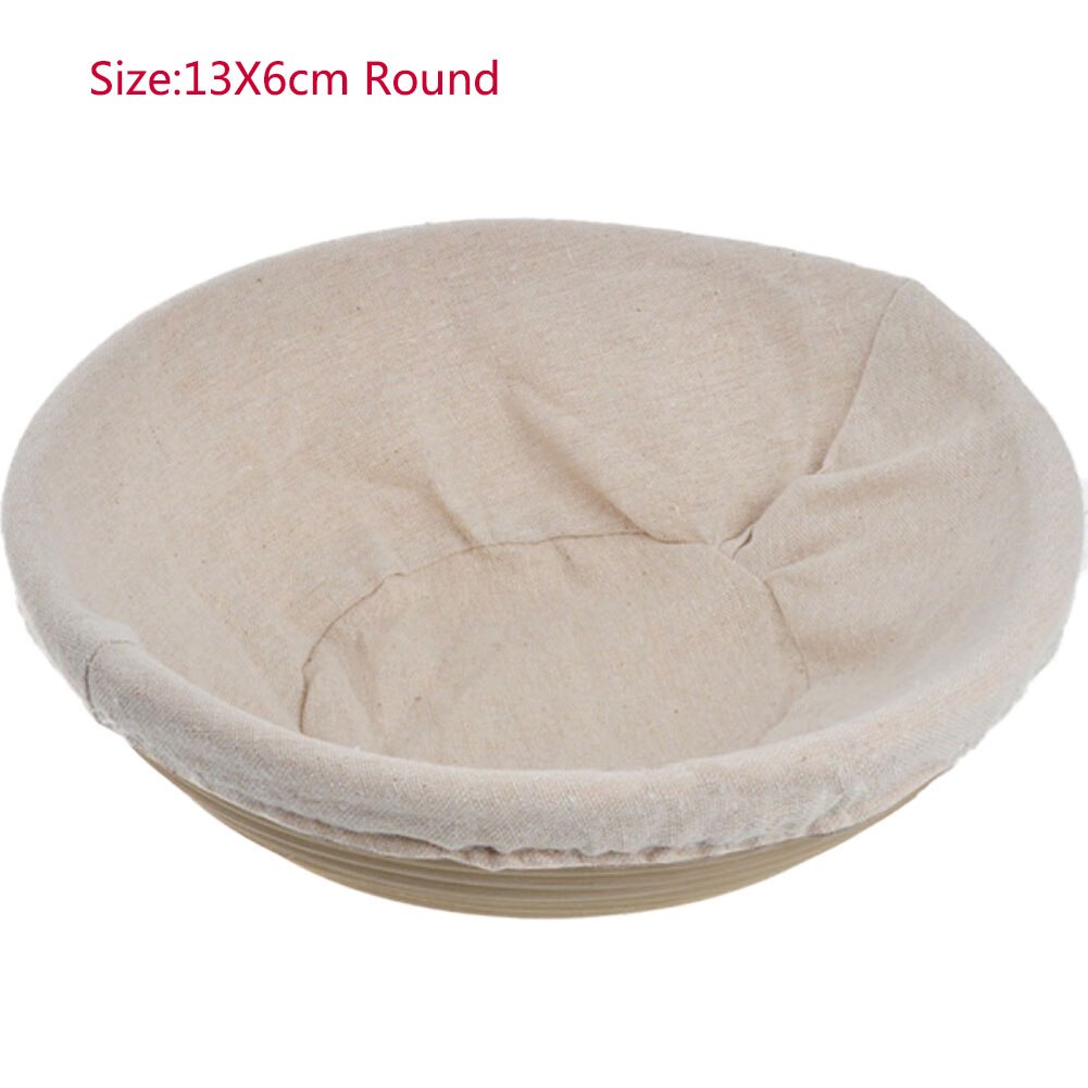 Banneton Proofing Bread Basket Round Oval Baking Cake Pans Proving Rattan Bread Basket Fermentation With cloth bag: 13X6cm Round