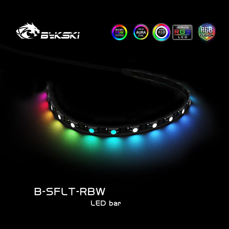 Bykski 5v 3- pins a-rgb niet-waterdichte zachte strip / led-lichtstrip voor cpu-gpu-blok / pomp / waterwegbordvervanging d-rgb