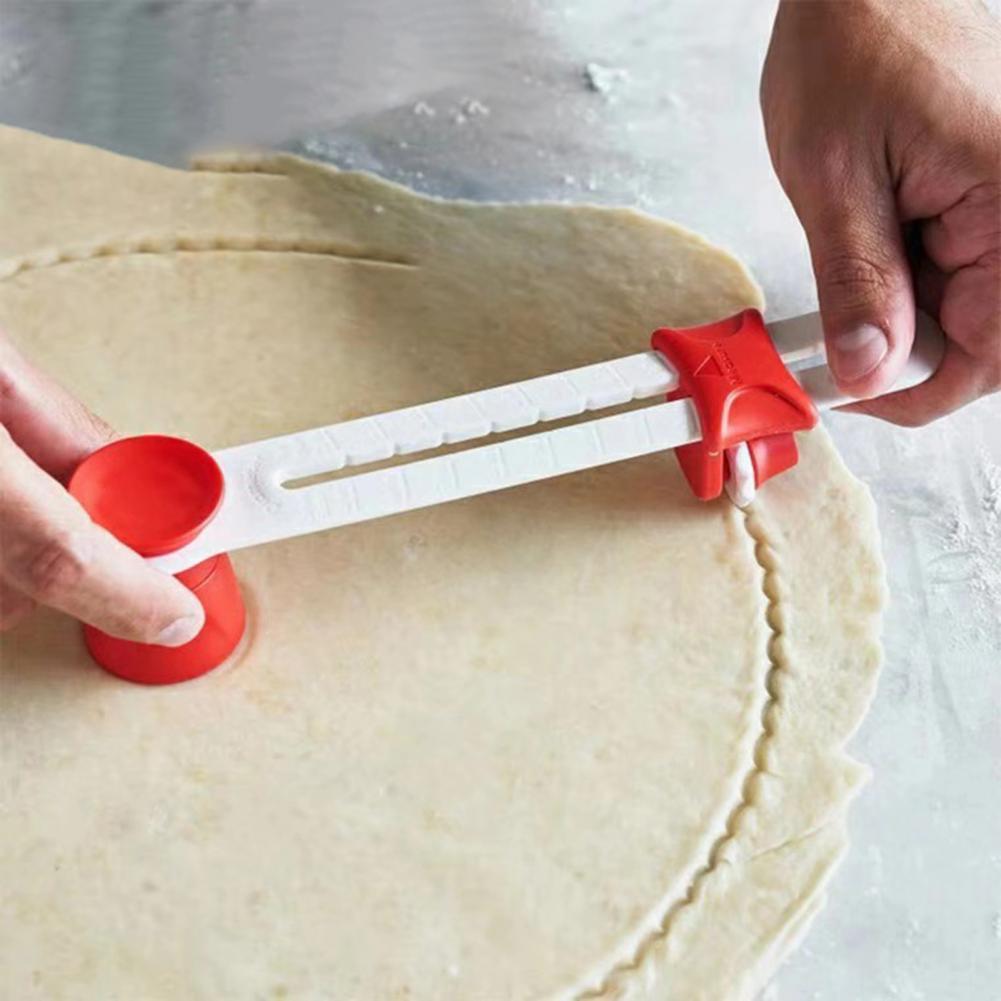 Pastry Cutter with Adjustable Rotating Food Grade DIY Measuring Cake Pizza Cutter Plastic Compass-shaped Lace Cookie Cutter: Default Title