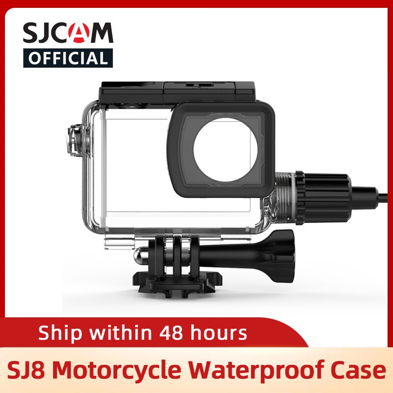 Sjcam  sj8 motorcykel vandtæt etui med type c kabel til sjcam  sj8 pro  / sj8 plus  / sj8 air 4k actionkamera