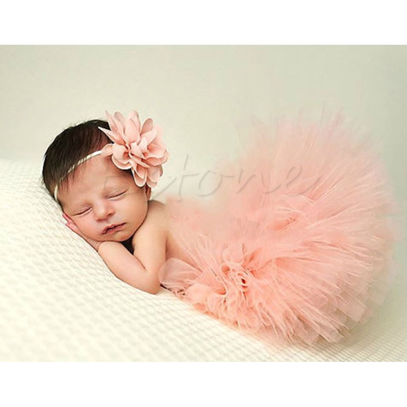 Cute Toddler Newborn Baby Girl Tutu Skirt & Headband Photo Prop Costume Outfit