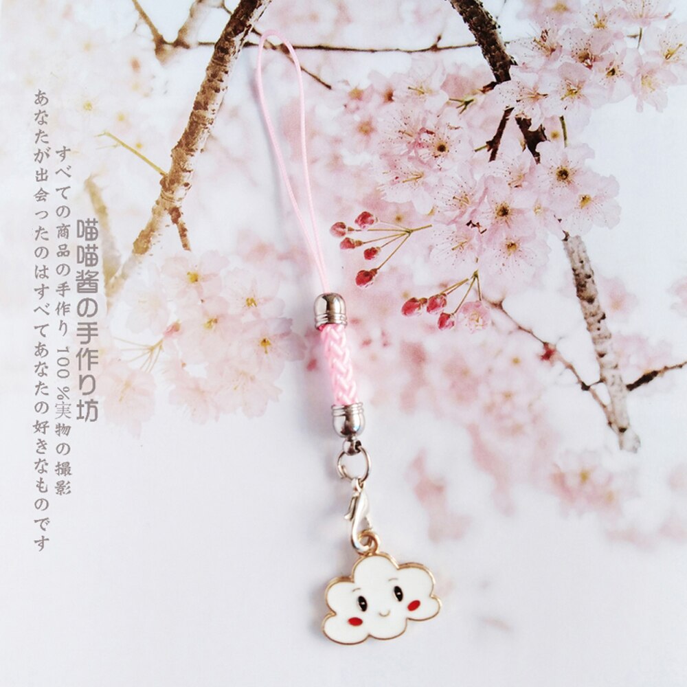 Cute Korean Rainbow Cloud Decor Strap Lanyards for iPhone/Samsung Kawaii Keys Mobile Phone Strap Hanging Rope Smartphone Charm: D