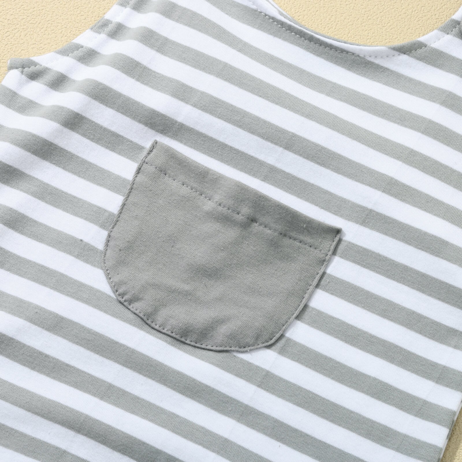 Baby Boys Girls Summer Clothes Striped Pocket Rompers 0-24M Cute Baby Overall Jumpsuit Vacation Clothes Beach Jumpsuit