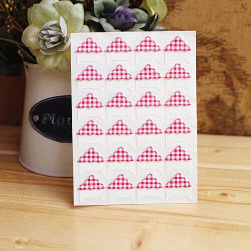 24 Pcs/Lot DIY Retro Plaid Stripes Corner Paper Stickers For Photo Album Fitting Handwork Frame Albums Decoration Scrapbooking: Dark Grey