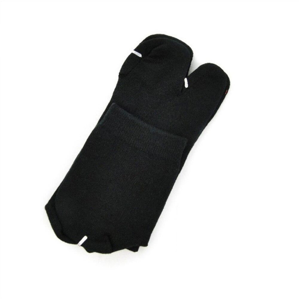 Tongs Kimono japonais pour hommes et femmes, 9 couleurs, sandales à bout fendu, chaussettes Tabi Ninja Geta, fendues à 2 orteils, en coton: black