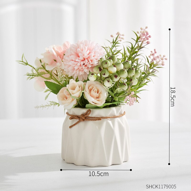 Artificial plants for decoration home decoration accessories Room decor wedding decoration Artificial flowers Desktop Bonsai: flower pot set K