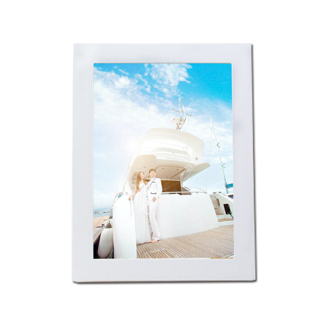 Fahsion Picture Frame Wooden Mini DIY Family Frame Living Room DecorWall Bedroom Decoration Art Pictures Frames Home Wall: White / M