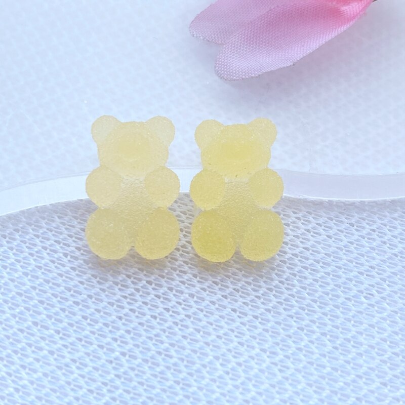 20 st söta mini flexibla björnar platta baksida hartscabochoner scrapbooking diy smycken hantverk dekoration tillbehör: A