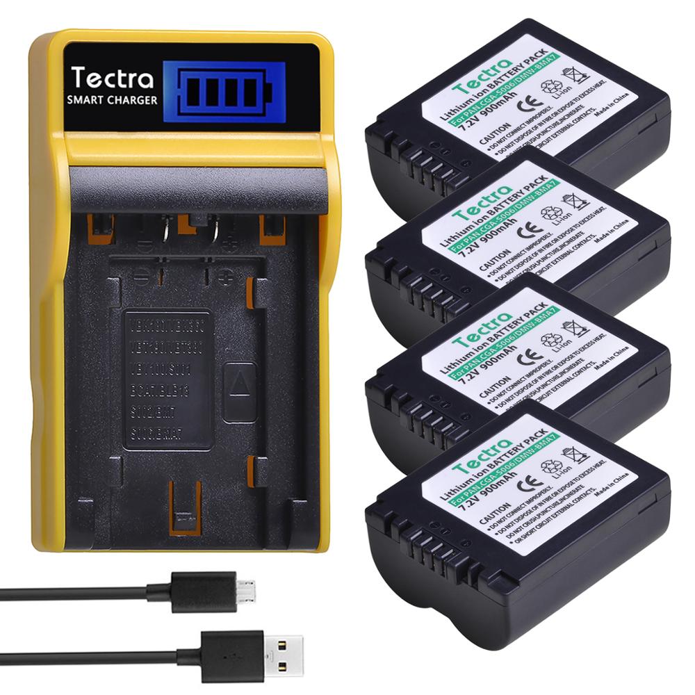 3pc CGA-S006 DMW-BMA7 S006 CGR-S006E CGA S006 batería Li-Ion + cargador USB con LCD para Panasonic DMC FZ7 FZ8 FZ18 FZ28 FZ50 FZ30: 4battery and charger