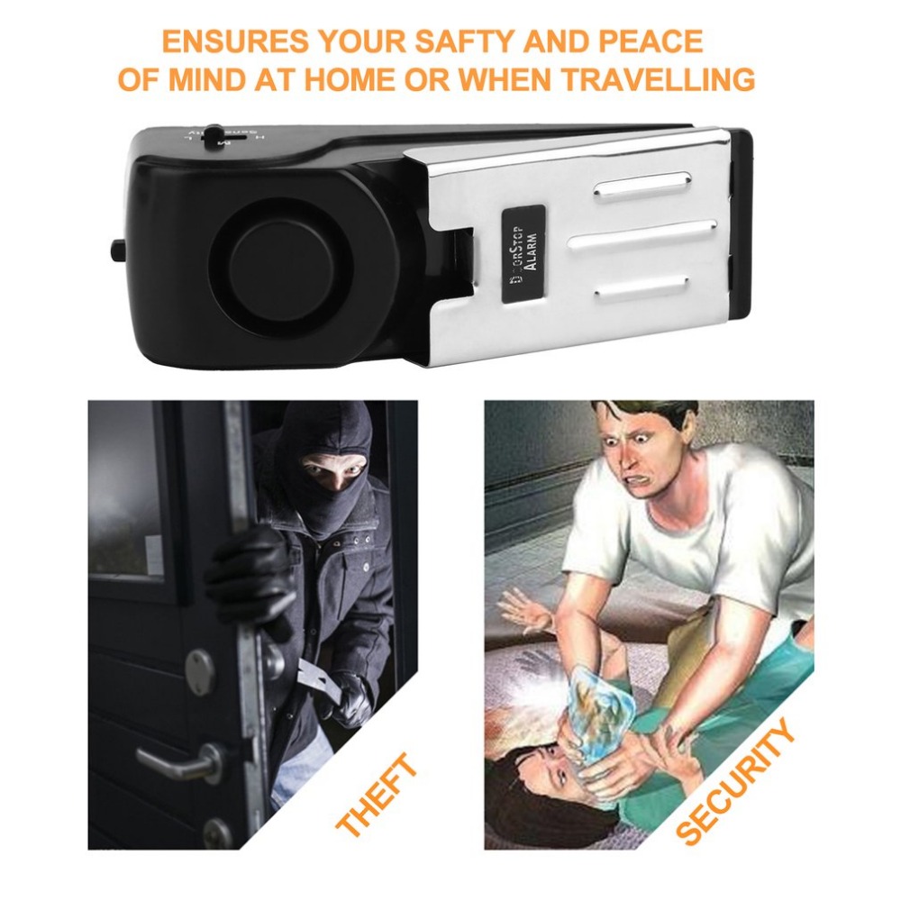 Door stop stopper alarm block blocking system 125 dB Anti-theft Burglar Stop System Security Home Wedge Shaped