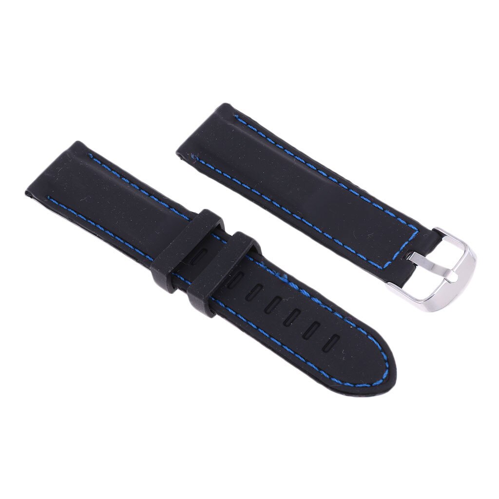 Universal 22mm 24mm 26mm de ancho, reemplazo de correa de reloj de silicona, elija tamaño y costura línea de Color