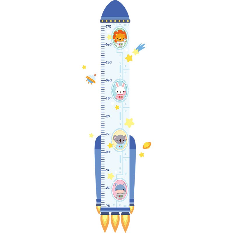 DIY Forest Animal Trees Height Wall Sticker Decor Nordic Modern Children Height Measure Mural Decals Nursery Wallpaper