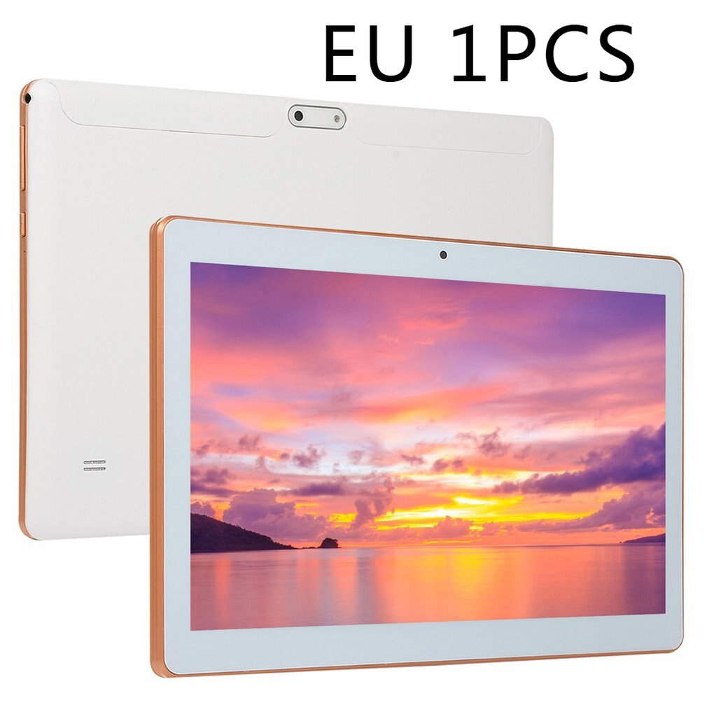 Tableta de 10,1 pulgadas, Ordenador 3G, pantalla Ips Hd, Memoria WiFi inalámbrica, 1 + 16GB, GPS, sistema Android, Gps, tableta Android: white EU plug