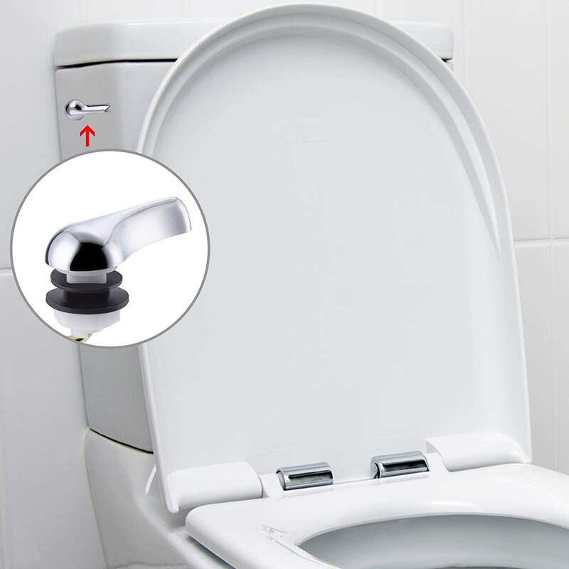 2 Packs Chrome Finish Side Mount Toilet Tank Flush Lever Handle Replacement for Most Side Mount Toilets