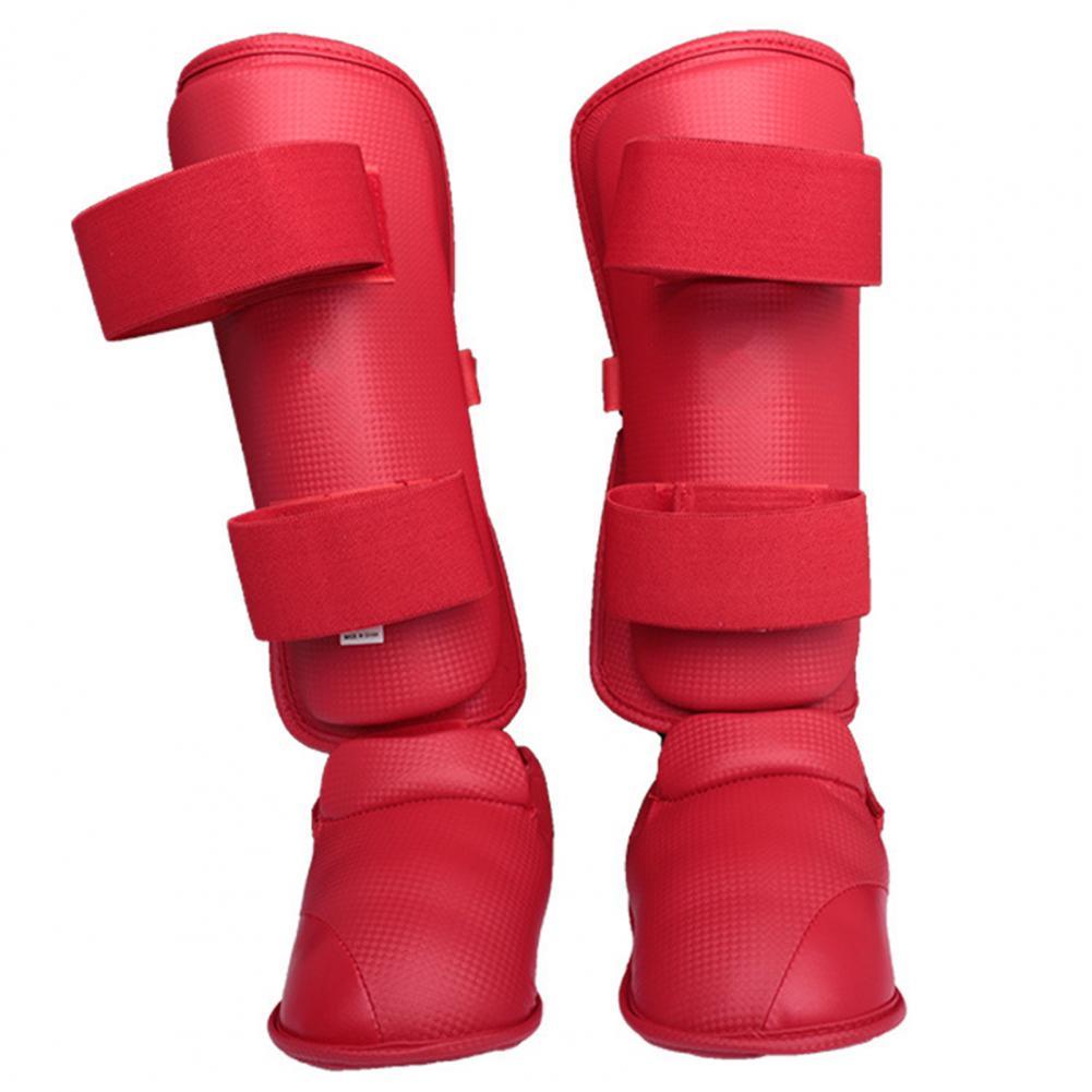 Protège-jambes Taekwondo, shingard, utile, Durable et détachable pour adultes, 1 paire:  Red XS