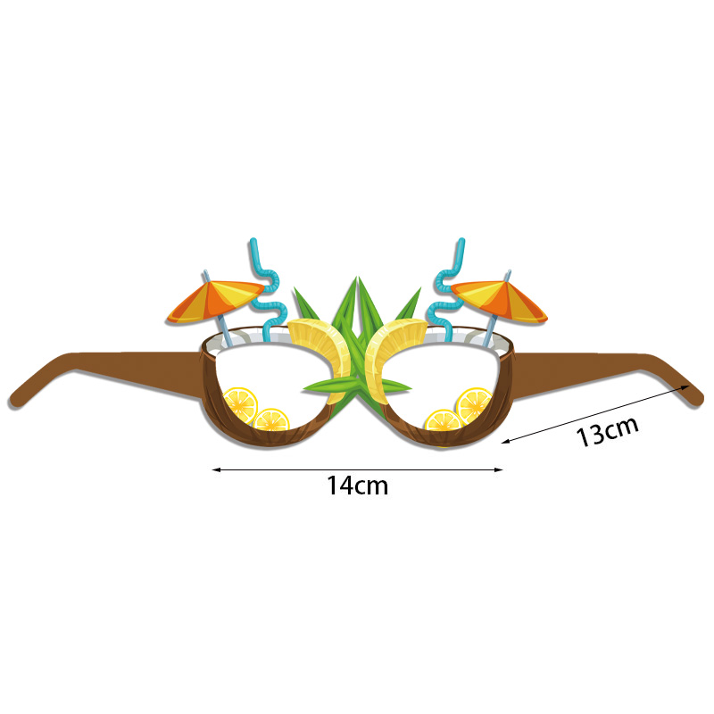 12 stks Hawaii Aloha Thema Zomer Fruit Papieren Glazen Foto Props Hawaiiaanse luau Tropisch Strand Zwembad Verjaardagsfeestje Decor Kids