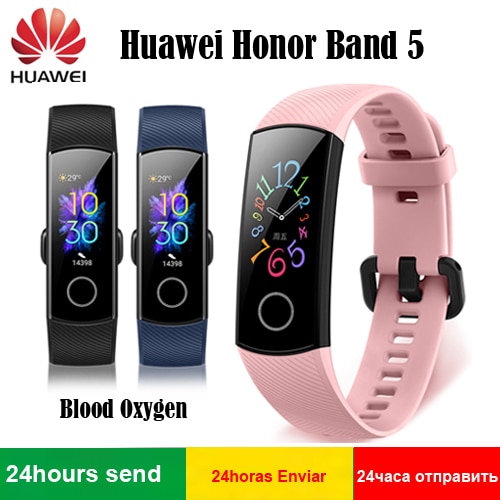 Huawei-pulsera inteligente Honor Band 5 Original, pulsera con control del ritmo cardíaco, presión del sueño y del oxígeno en sangre, detección AMOLED, para natación