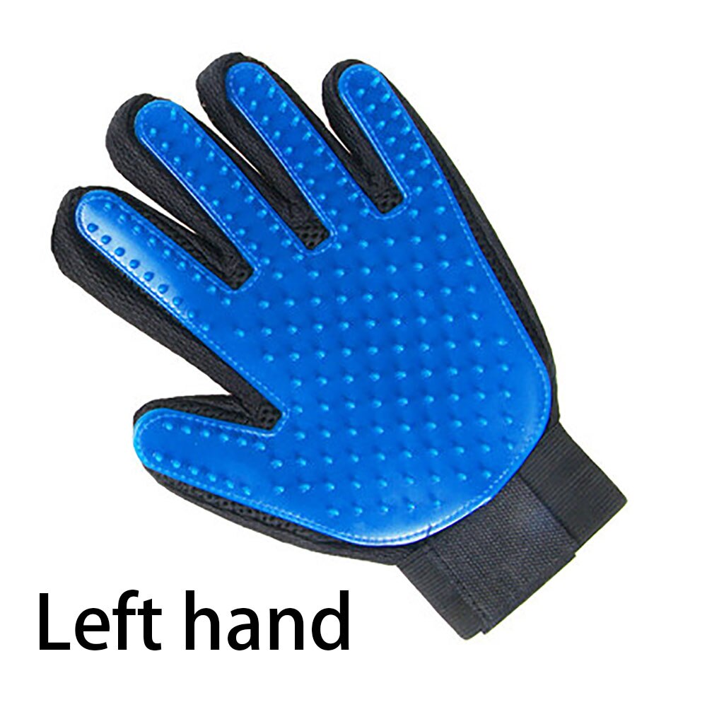 Guantes para Cepillar el pelo de mascotas para Cepillar el pelo para el cuidado de perros, masaje de gatos, peines de silicona, guante de depilación para perros para limpieza de mascotas: 1Pcs Left hand