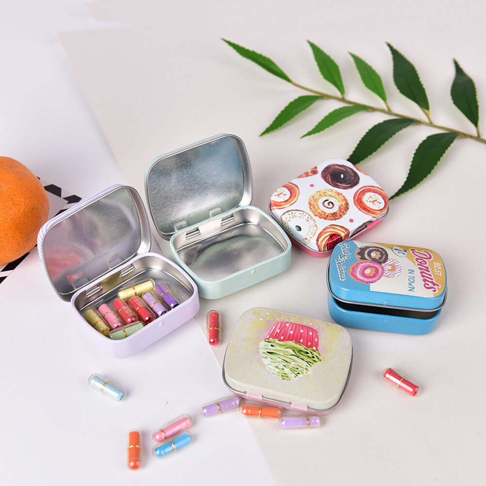 1 stuk kleurrijke pillendoosjes mini blikjes verzegelde pot verpakkingsdozen kleine doosjes blikjes willekeurige