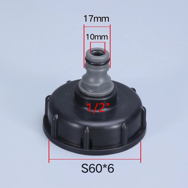 IBC Tank Valve Adapter Hose Garden water Connector 60mm Coarse Thread Replacement Valve Fitting Parts: Brown