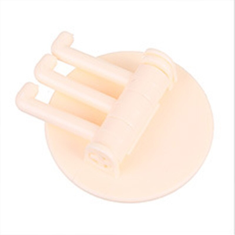 2PC Useful Adhesive Stick On Wall Hooks Clothes Cloth Hanger Hats Key Hanger: Beige