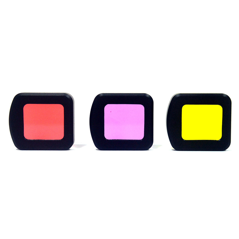 Boîtier étanche avec filtre de plongée, 3 pièces/lot, miroir UV rouge jaune violet pour SJCAM SJ8 AIR PRO PLUS