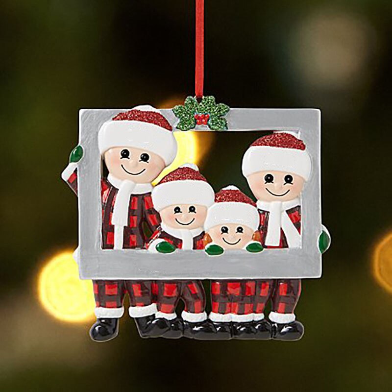 Mascarilla facial DIY de Navidad para Familia, decoración de árbol de Navidad con muñeco de nieve, adornos colgantes, decoración para el hogar,