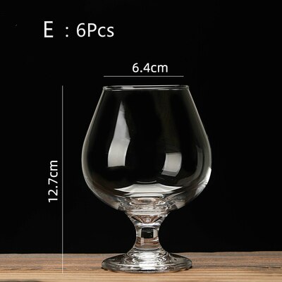 Cognac Brandy Glasstransparent Hoge Capaciteit Beker Rode Wijn Glas Scented Cup Pak Whisky Vodka Bar Restaurant Drinkbeker: E-6Pcs