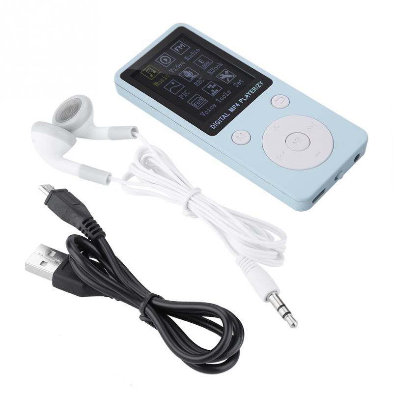 VBESTLIFE-reproductor de música MP4 con pantalla portátil, compatible con tarjeta TF de 32GB y auriculares, reproductores de música MP4 con Larga modo de reposo de tiempo: Azul