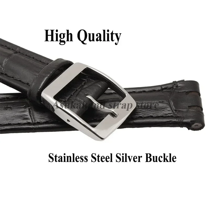 17mm 19mm Echtleder Armbinde für Swatch YCS YAS YGS Ironie Männer Frauen Sportuhrenarmband Männer Frauen Stahl Edelstahl Armbinde