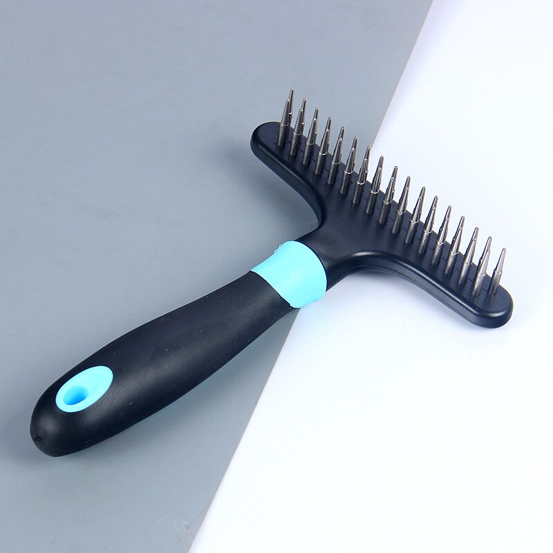 Huisdier Furmins Ontharing Kam Hond Korte Medium Haar Borstel Handvat Borstel Accessoires Kam Voor Katten Grooming Tool: blue
