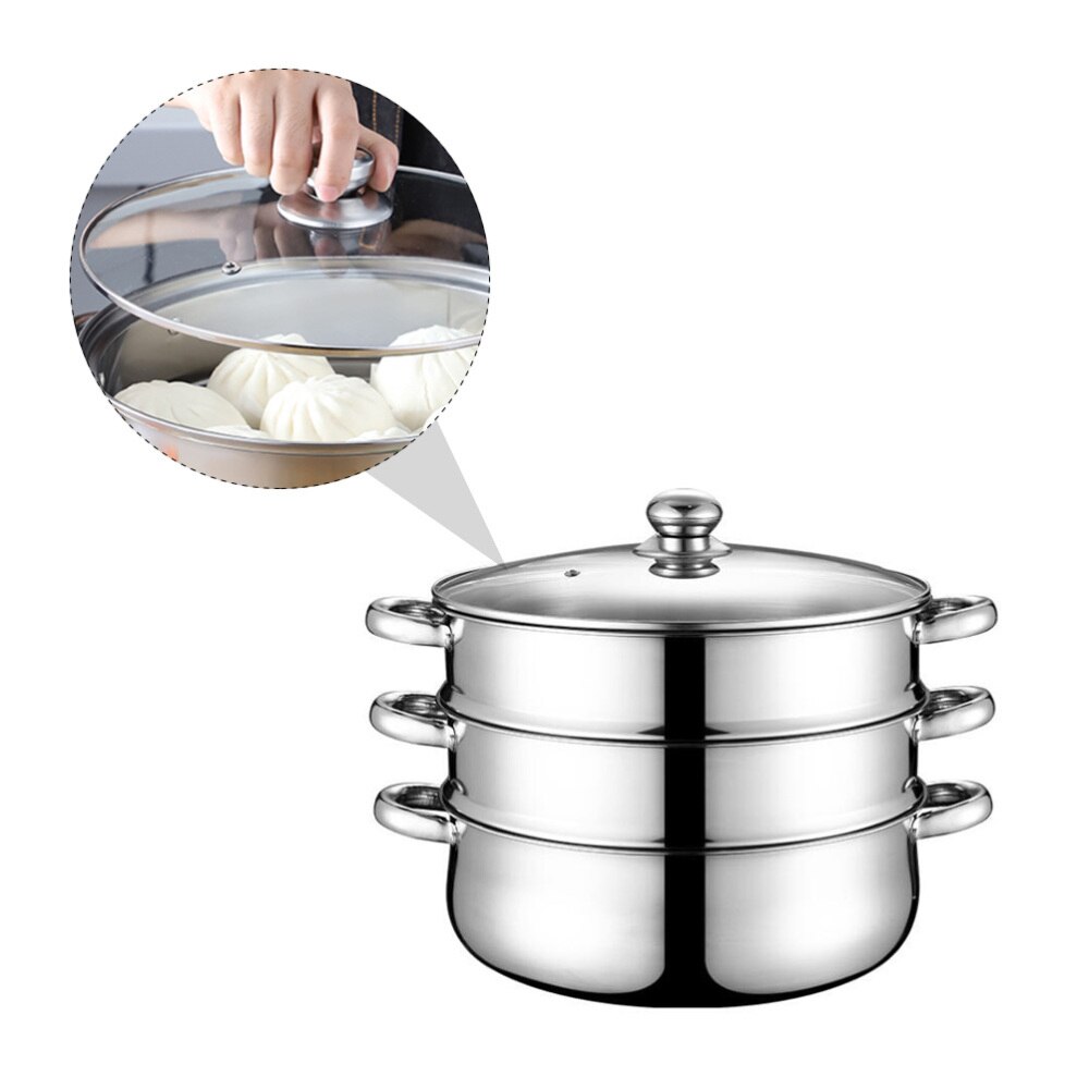 Stainless Steel Stockpot for Home (Tree-Layer, Super Thick-28cm)