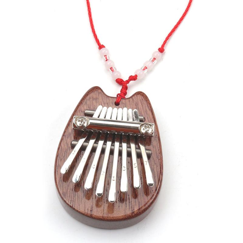 Draagbare 8 Sleutel Mini Kalimba Vinger Duim Piano Marimba Muzikaal Speelgoed Bruin 8-Tone Calimba Duim