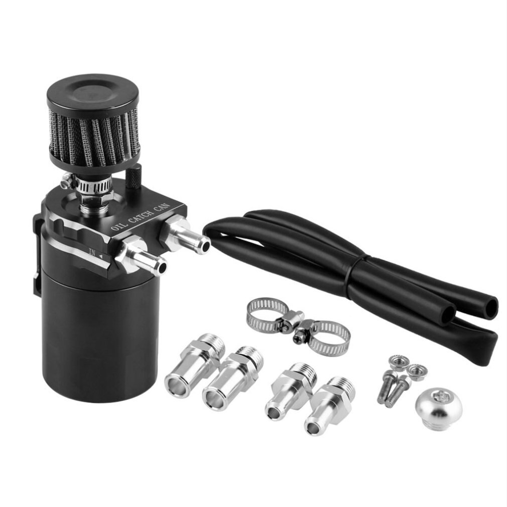 300Ml Oil Catch Reservoir Breather Can Tank + Filter Kit Cylinder Aluminum Engine Stylish And Portable