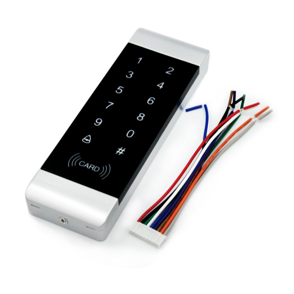 Slankt frittstående adgangskontroltastatur rfid-læser smal lille størrelse dørkarm touch-tastatur m / baggrundslys