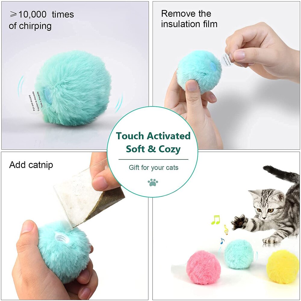 Balle d'apprentissage intelligente pour chat, jouet interactif, herbe-aux-chats, chaton