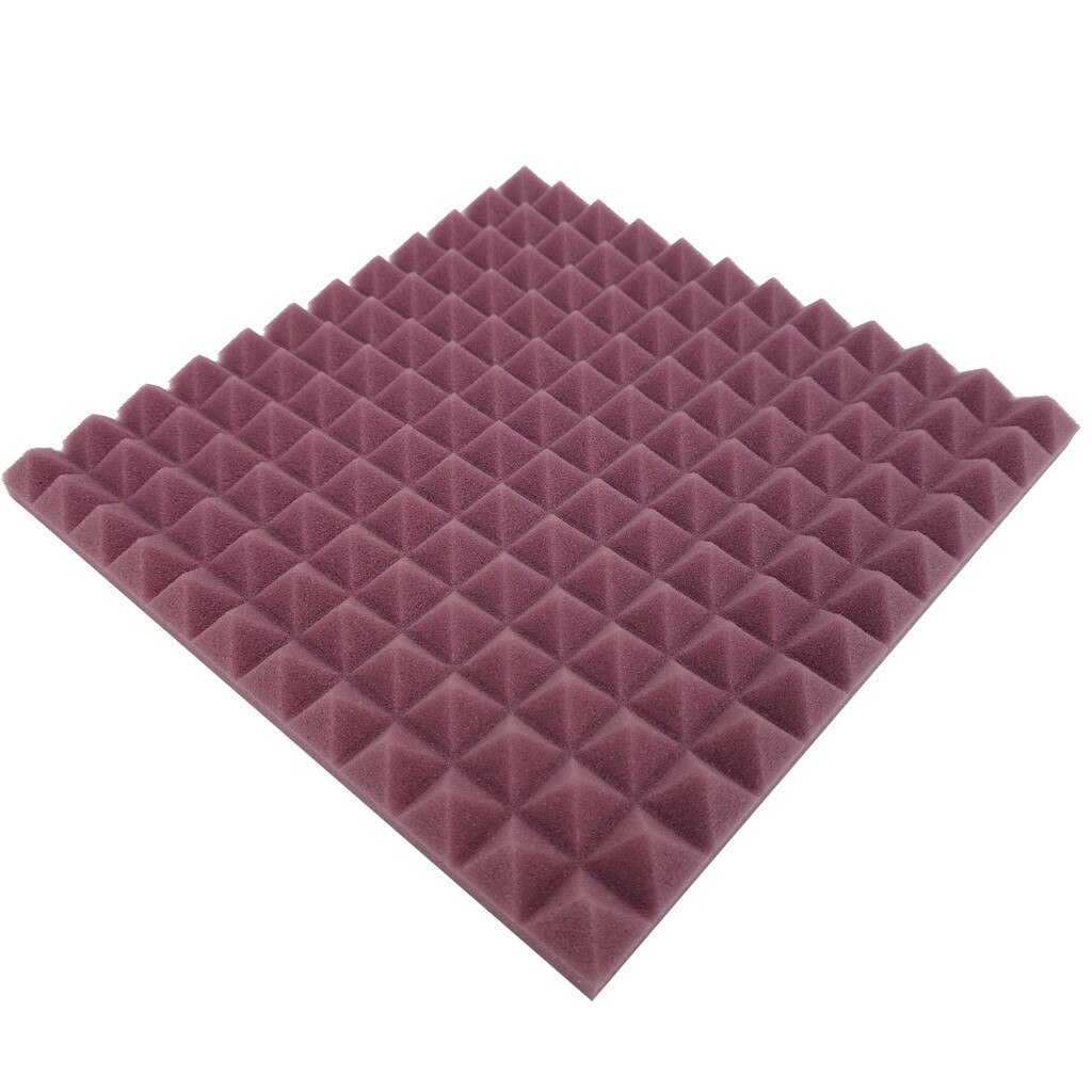 Panel aislante de sonido de espuma acústica, esponja de absorción de sonido para estudio Ktv, pegatinas coloridas de pared insonorizadas, 30x30x2,5 cm, 1 Uds.: Purple