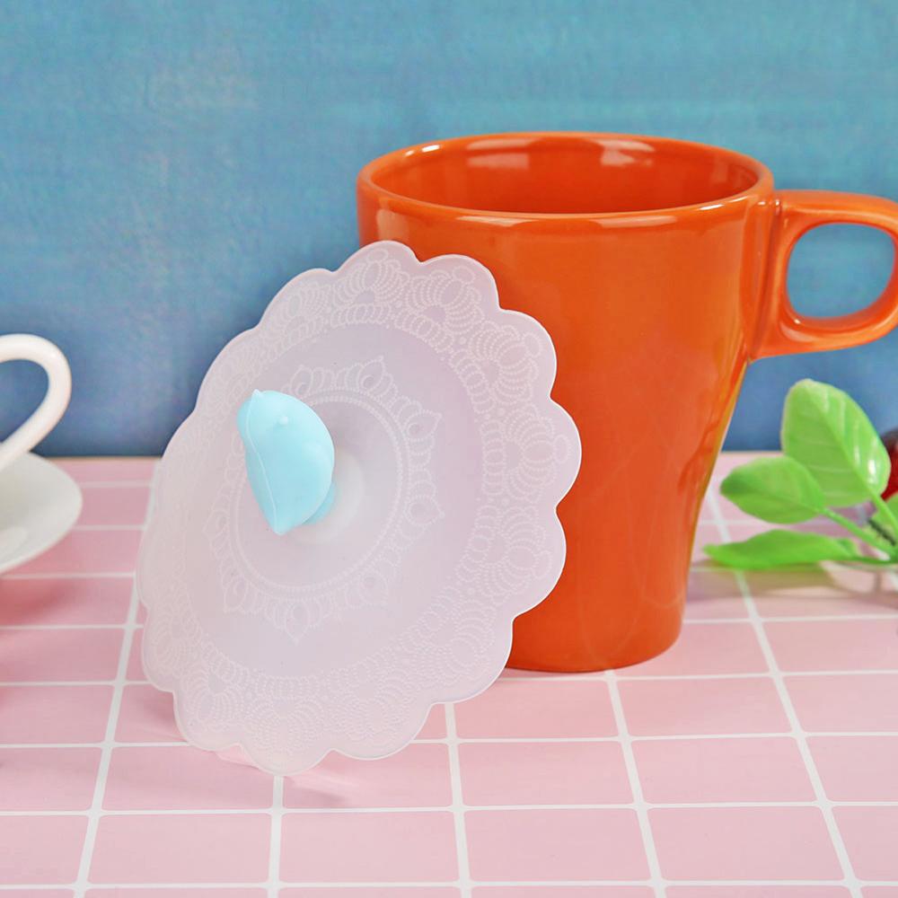 Reusable Cute Silicone Cup Cover Heat Resistant Sealed Leakproof Cups Lid Cute Anti-dust Bowl Tea Cup Lids Diameter 10cm