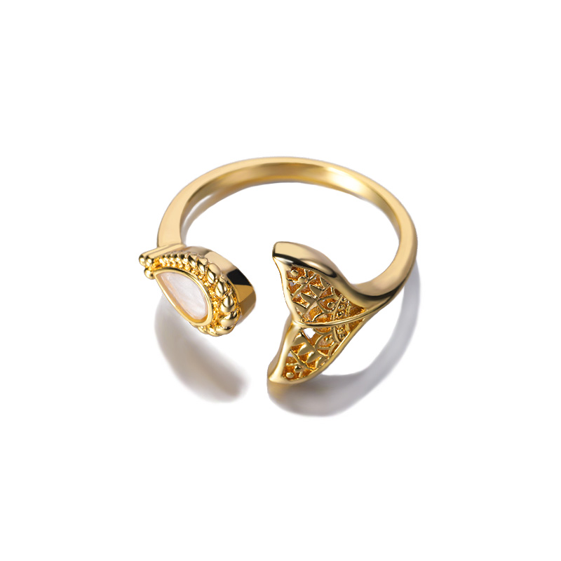 Anelli di coda di sirena di cristallo carino di moda per gioielli da spiaggia da donna anello di colore argento dorato regolabile 2021 nuovo regalo di nozze di tendenza