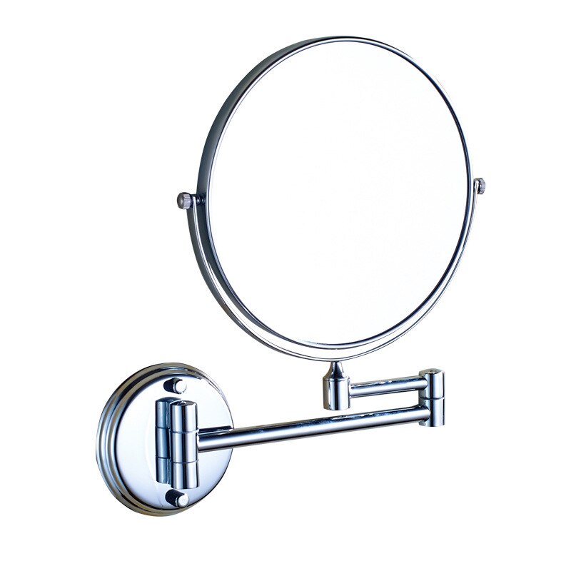 Veggmontert sminkespeil 3x forstørrelse 8 '' tosidig svingbar 180 uttrekkbar arm bad 360 rotasjons speil