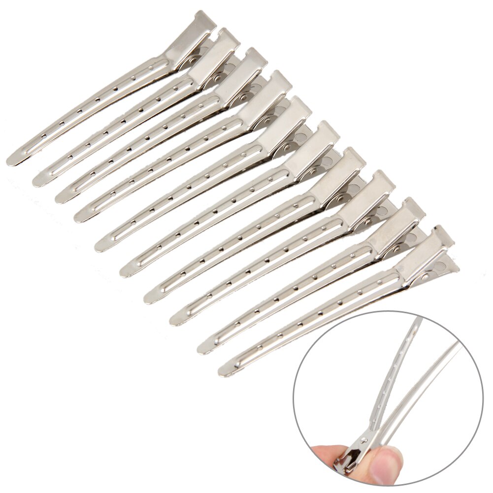 10 st pro salong frisörverktyg duck mouth frisör hårklämmor hår rostfritt stål frisör snittklämma kit