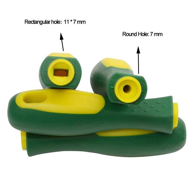 8 Pack Ergonomic Rubber File Handle for File or Mills, Round Hole and Rectangular Hole, 4-1/3Inch Length