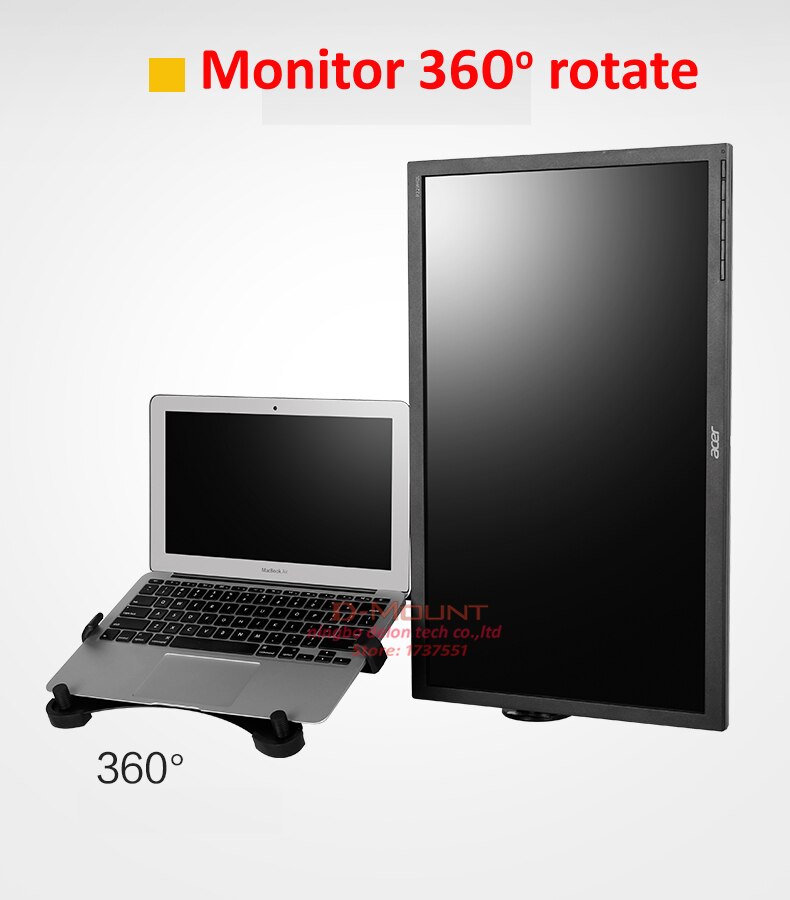 10"-15.6" laptop+10"-27" monitor bracket double arm laptop table stand notebook Desk mount laptop stand with laptop holder