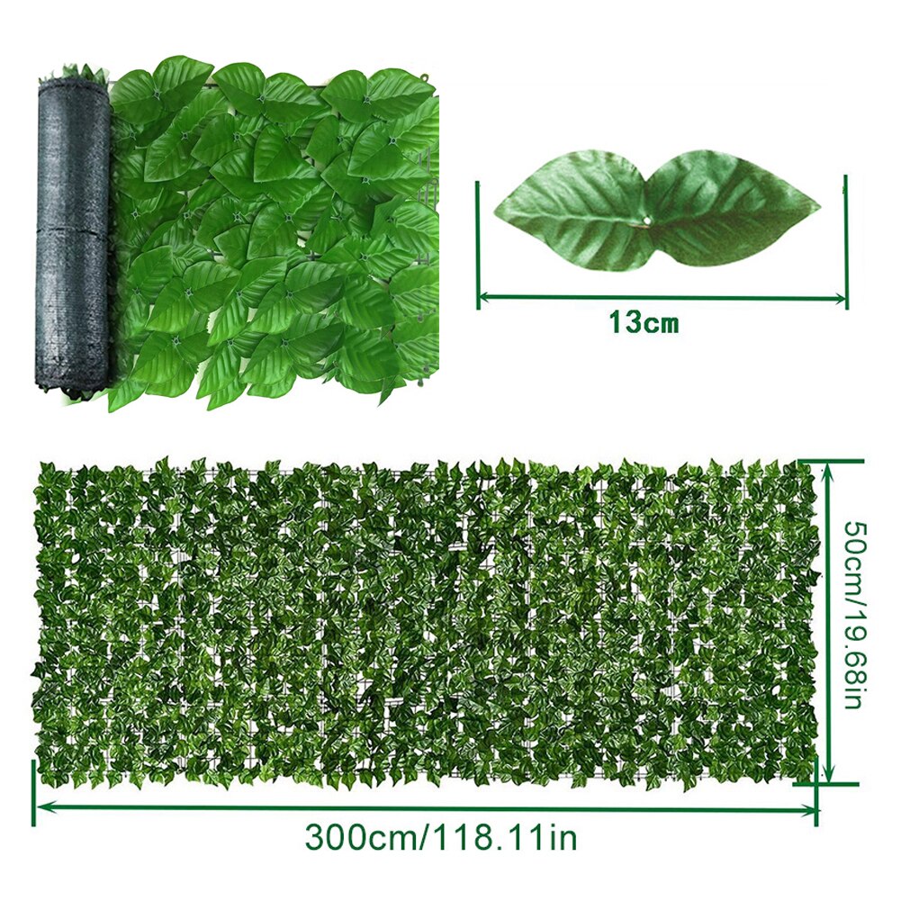 0.5X1/3M Artificial Leaf Screening Roll Fade Protected Privacy Hedging Wall Landscaping Garden Fence Balcony Screen: C