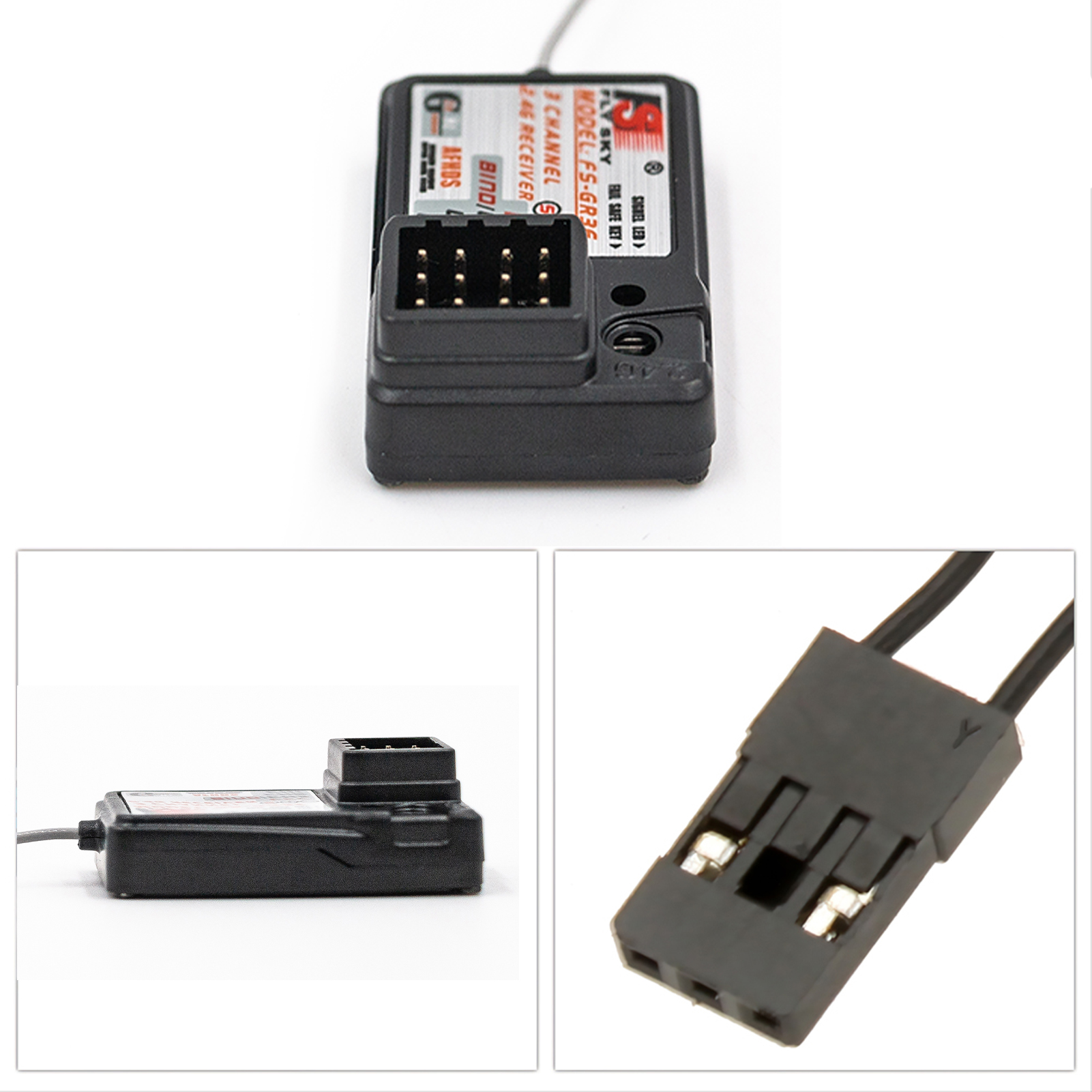Récepteur Flysky FS-GR3E AFHDS 2.4G 3CH pour bateau de voiture RC FS-GT2 FS-GT2B FS-GT3B FS-GT3C FZ-IT4S