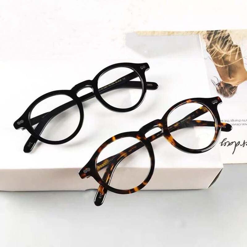 progettista di marca Johnny Depp Miltzen montatura per occhiali uomo donna occhiali da vista in acetato importati di alta qualità occhiali da vista 46mm