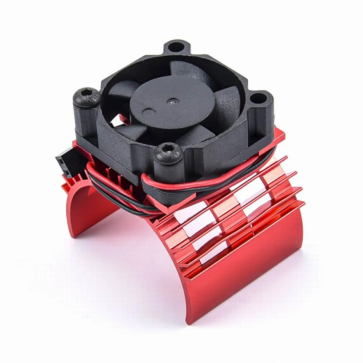 NOWY Super bezszczotkowy radiator silnika + wentylator chłodzący 540 550 3650 3674 Rozmiar dla samochodu Rc: Czerwony